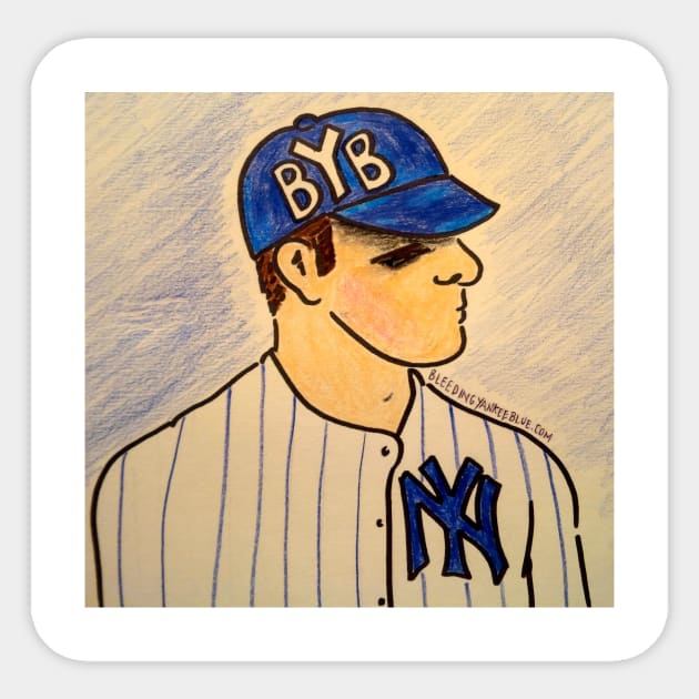 Robert Casey Illustration- Bleeding Yankee Blue Sticker by Bleeding Yankee Blue